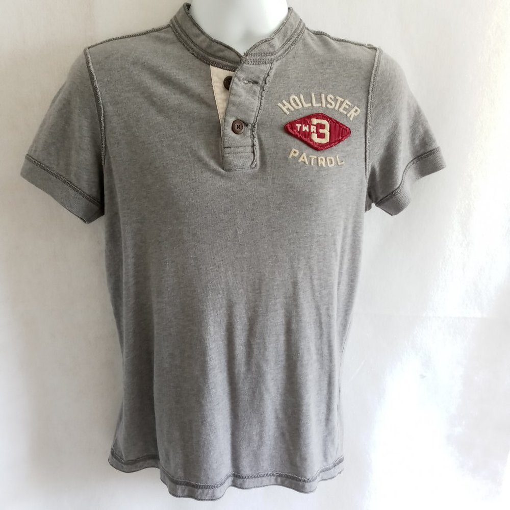 Buttoned Henley Hollister Grey Shirt Size Medium - Picture 6 of 6